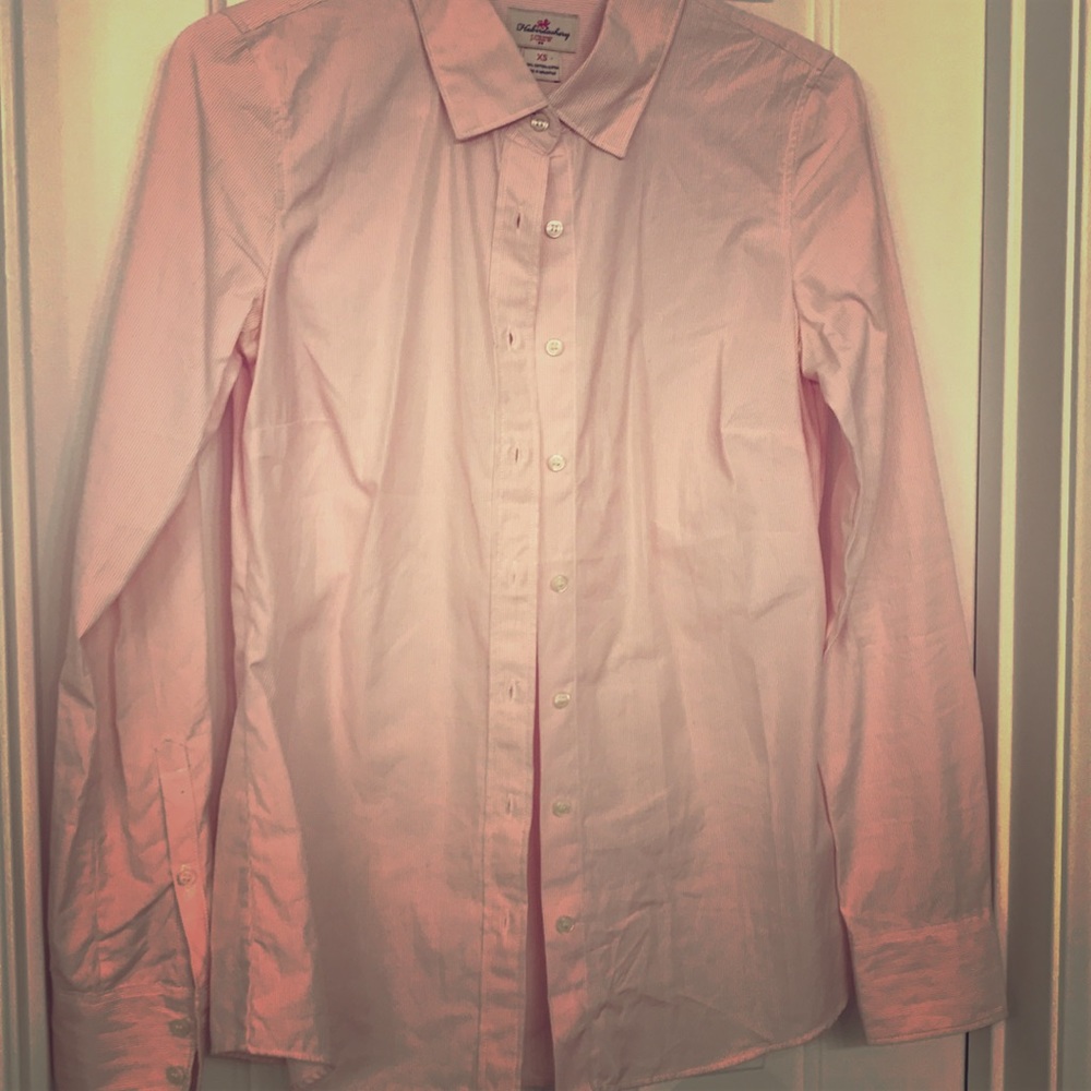 J Crew pink striped button down